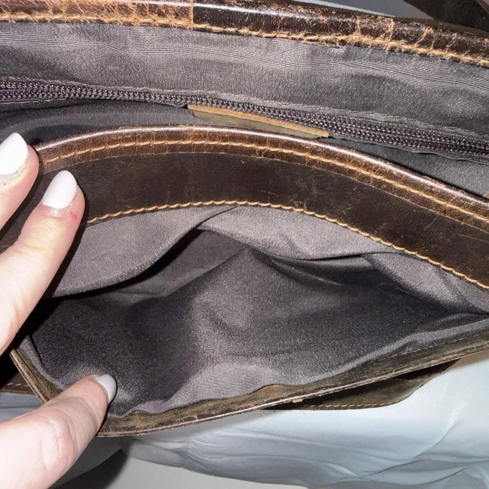 Unbranded Dark Brown Leather Shoulder Messenger Crossbody Bag Purse